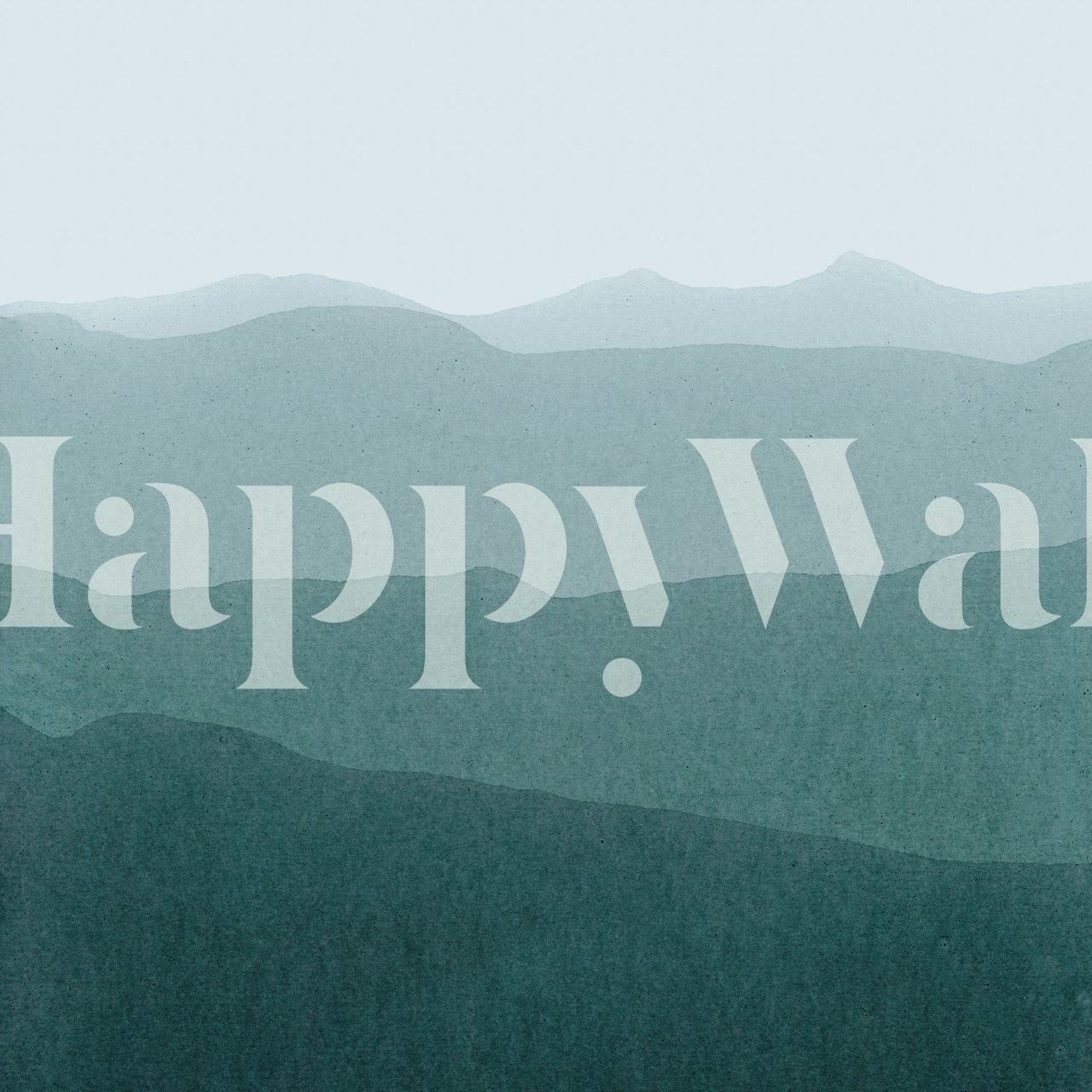 Soothing sage green gradient mountainscape wall mural