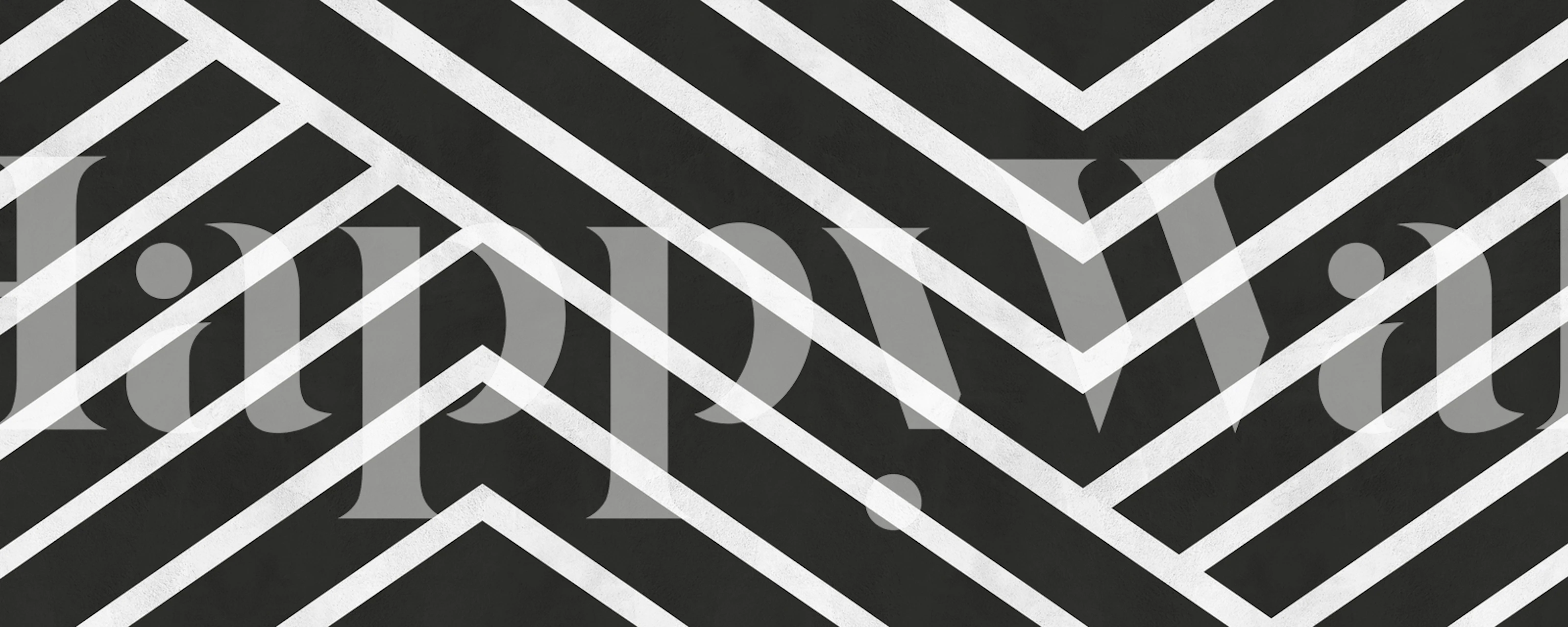 Black and white striped geometric pattern wallpaper