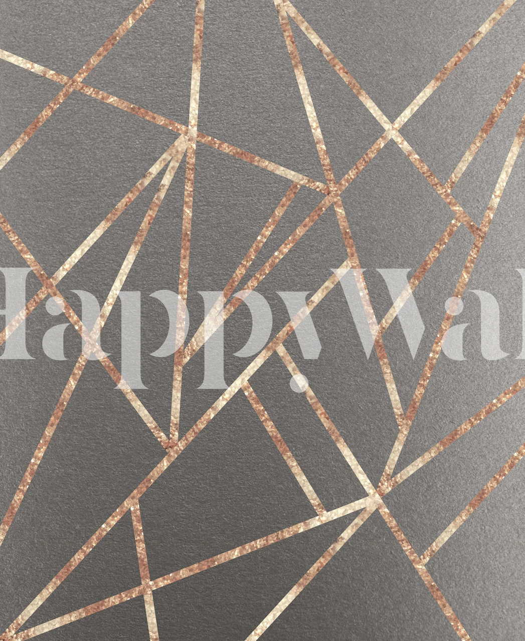 Geometric pattern in gray and rose gold wallpaper