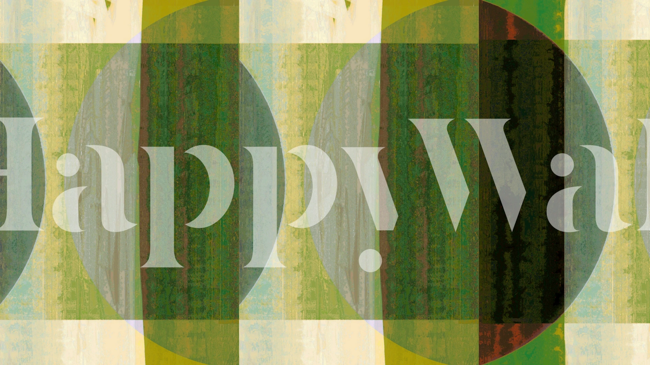 Geometric green and gray circular patterns on a textured background wallpaper