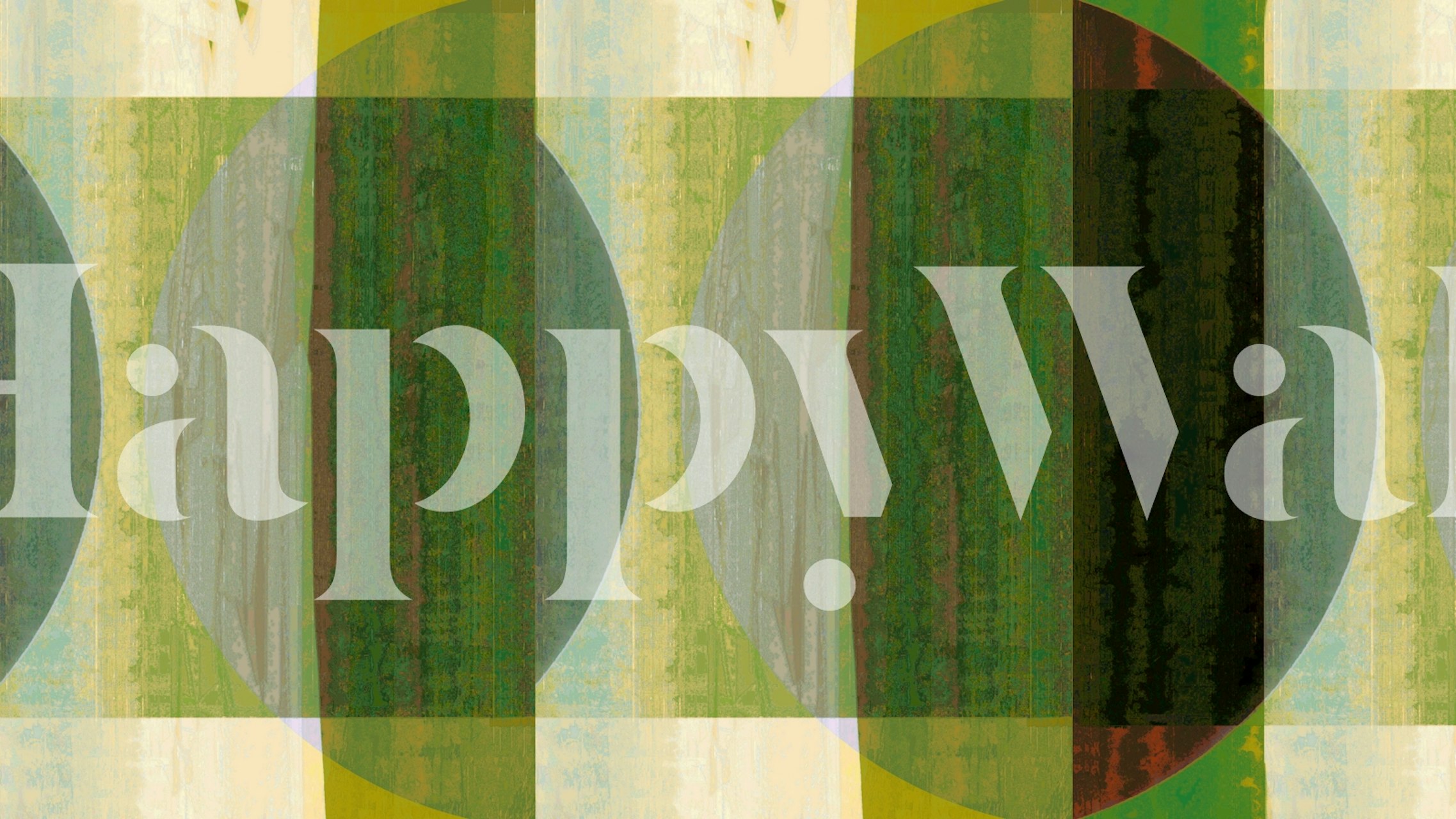 Geometric green and gray circular patterns on a textured background wallpaper