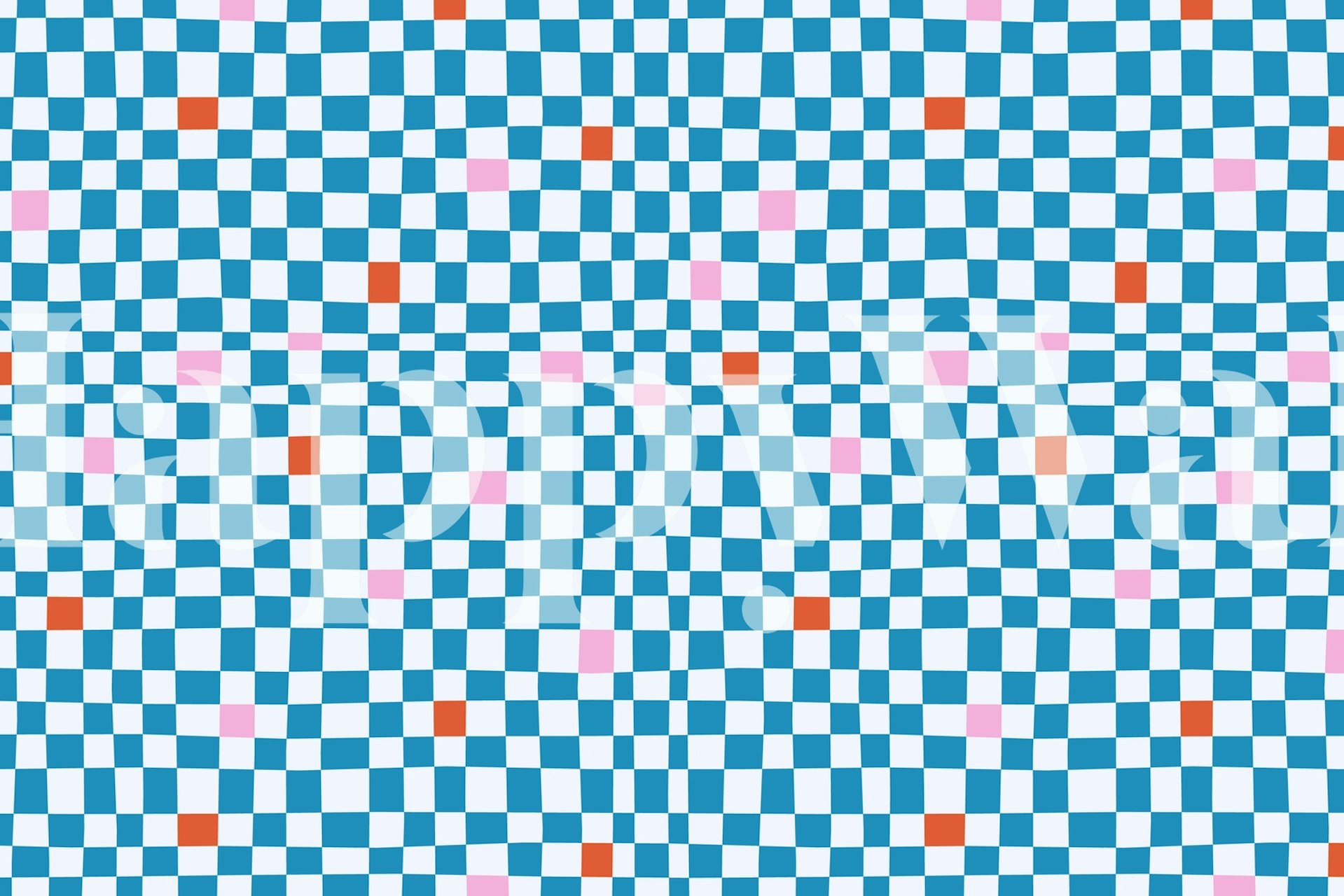 Colorful and Happy Check Tapete in einem Raum