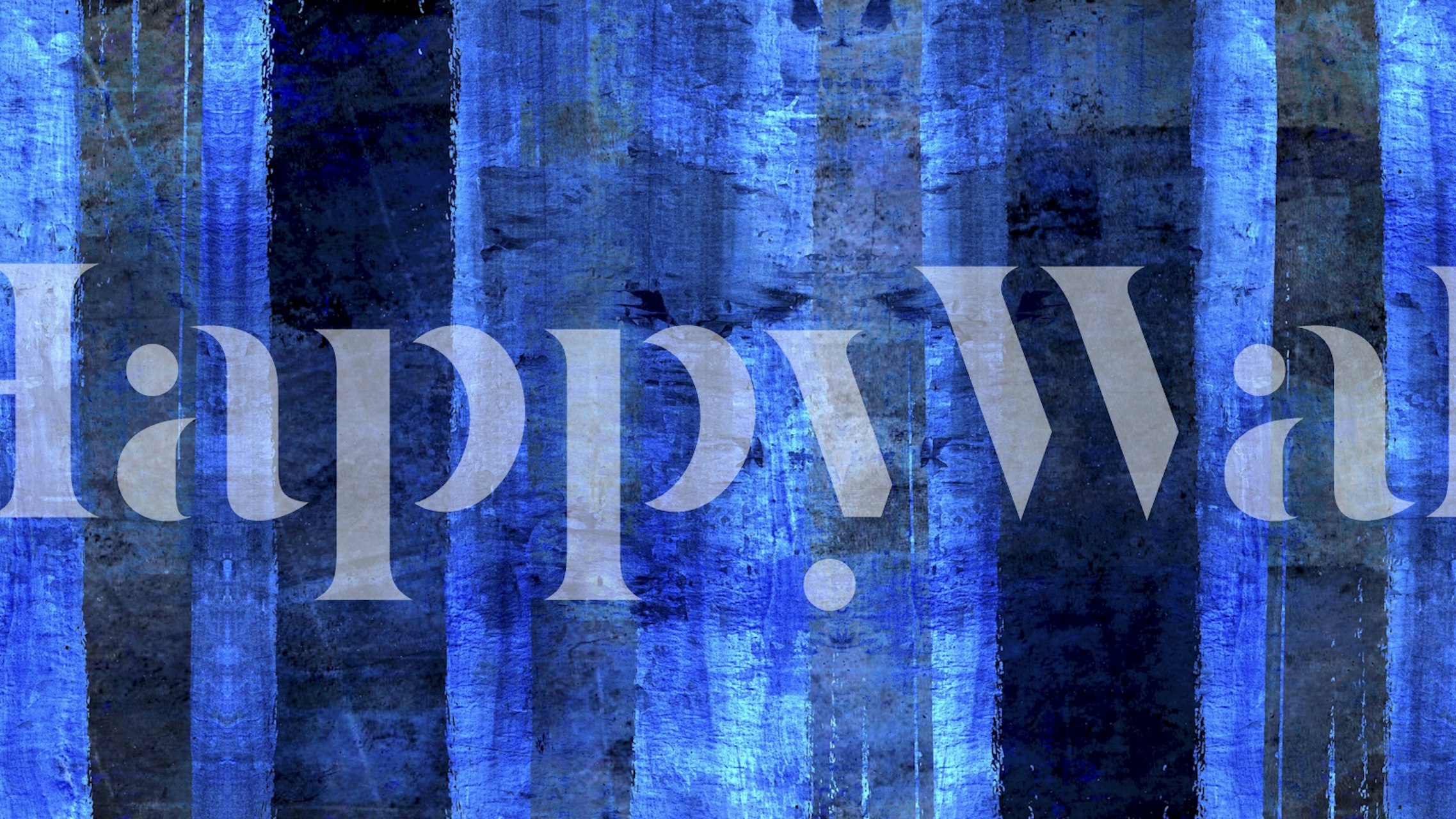 Ethereal indigo blue wall mural with abstract vertical streaks