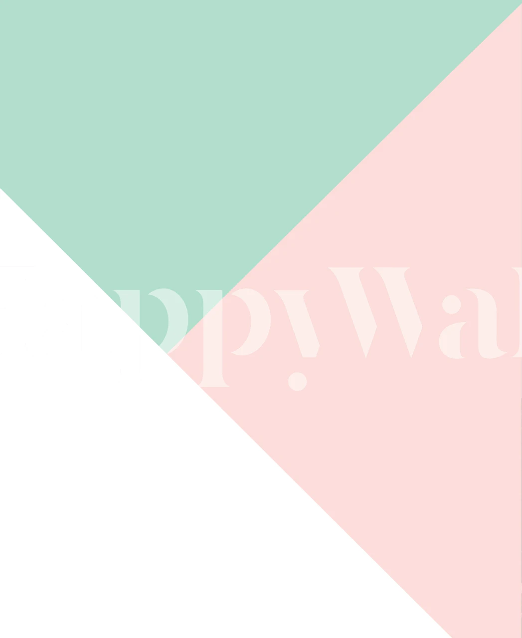 Blush Mint White Geometric Wall Mural