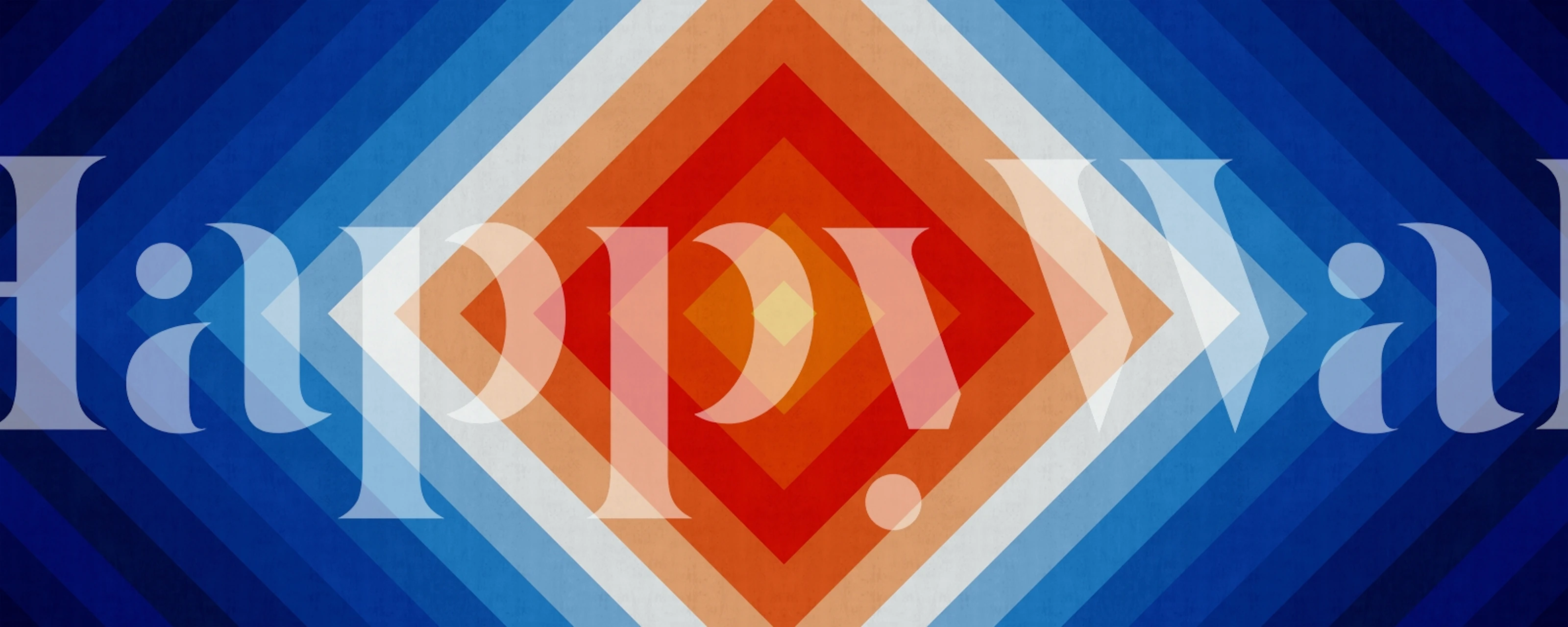 Blue and red gradient art i et rom