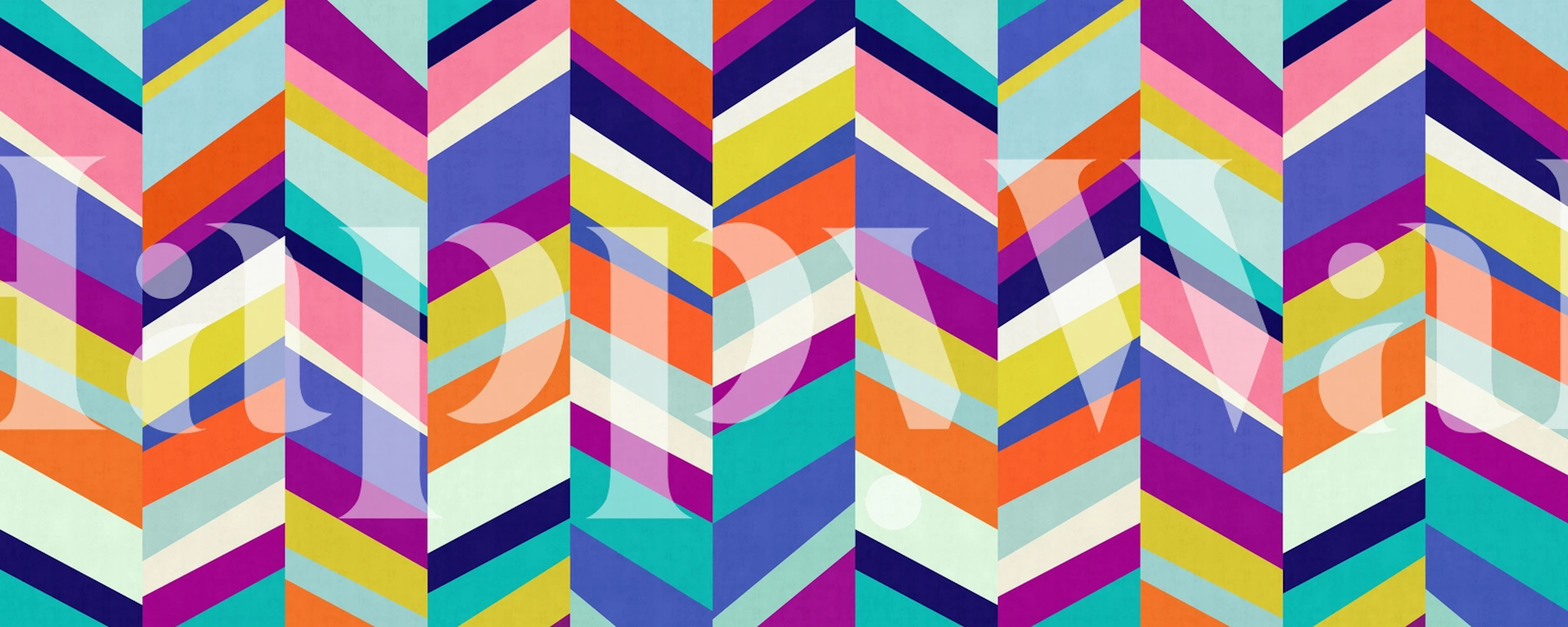 Colored Chevron Pattern Wall Mural with Zigzag Stripes