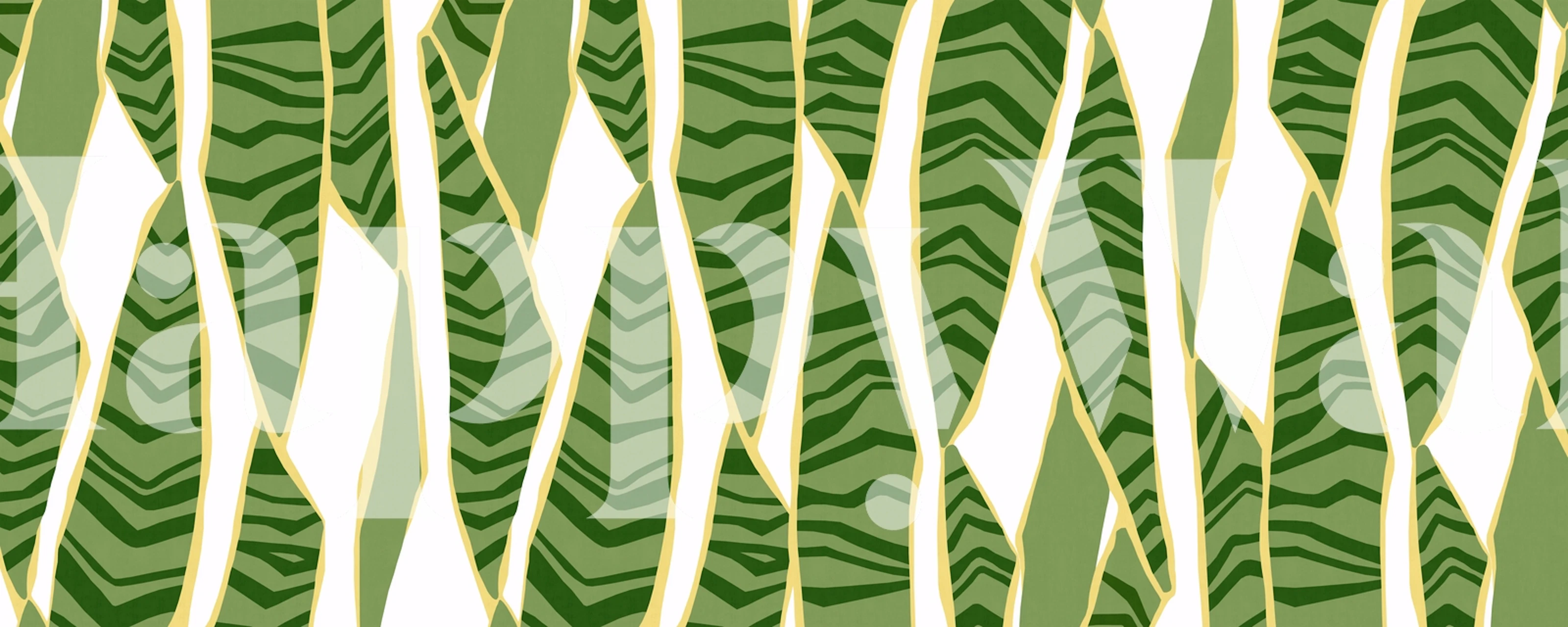 Green plant pattern wallpaper with tropical leaves design