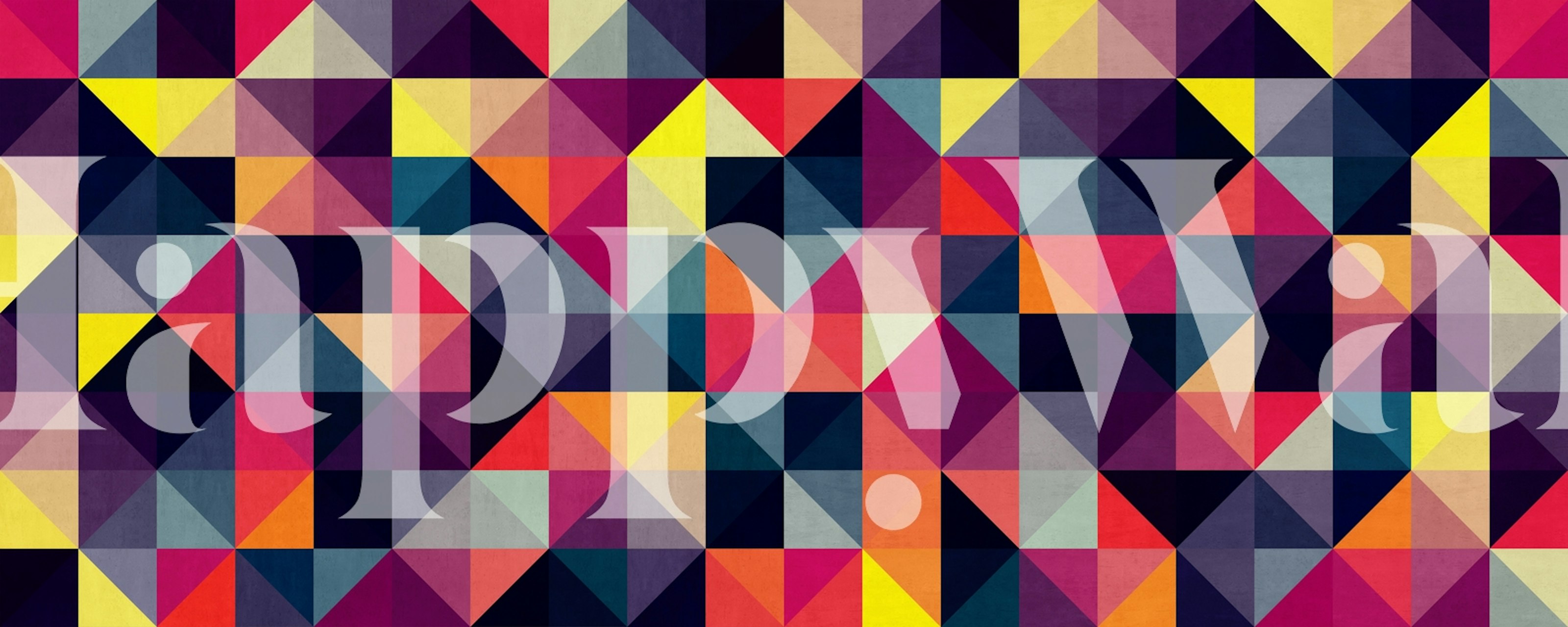 Colorful geometric triangles in various shades wallpaper