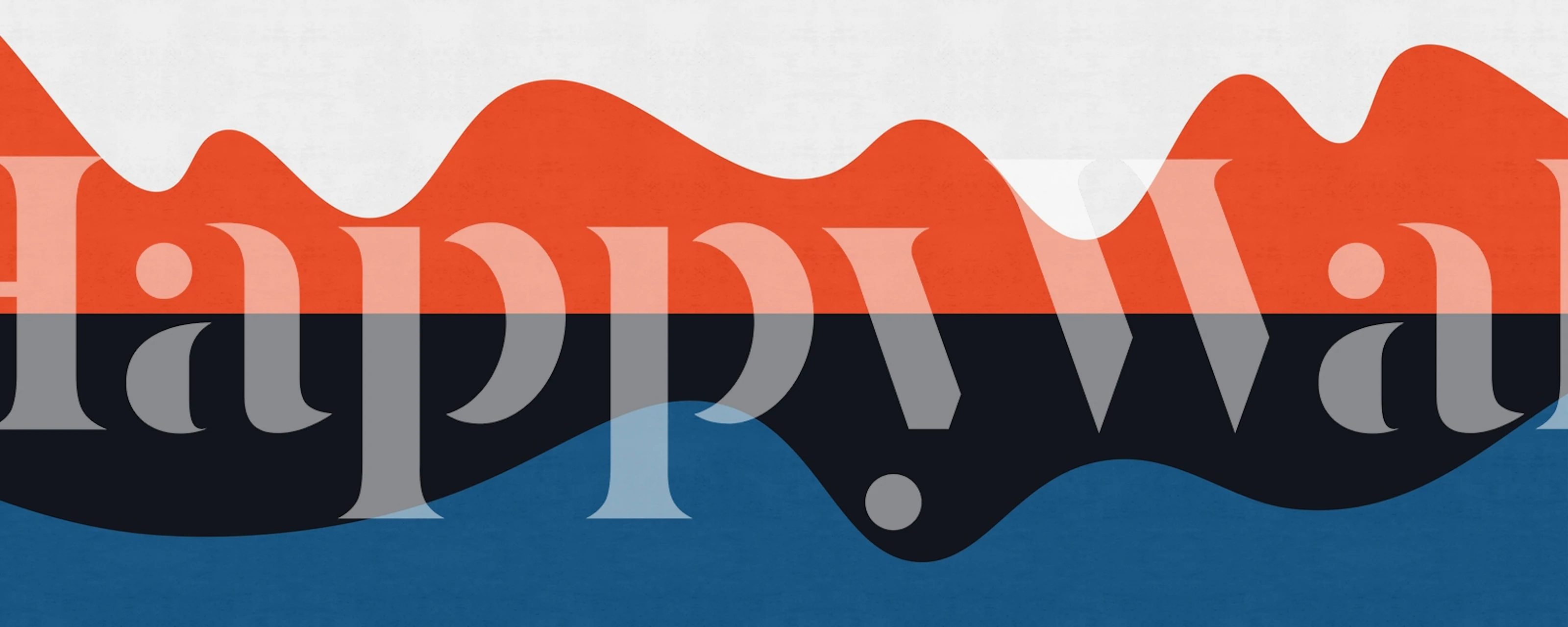 Colorful wave pattern in blue, red, and black wallpaper