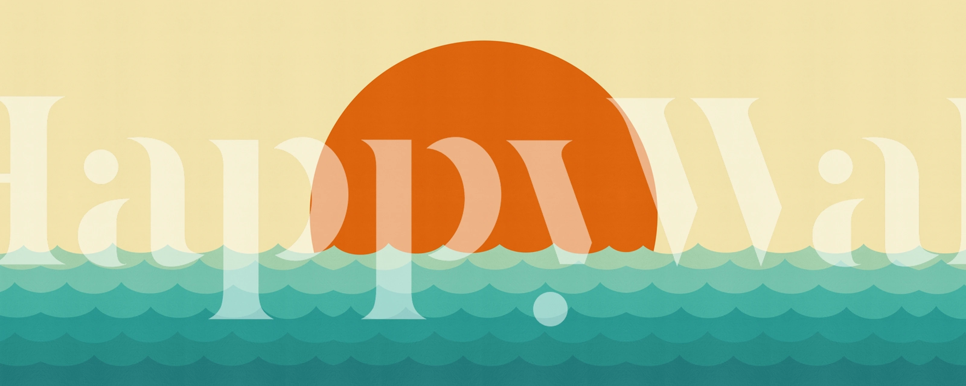 Tropical sunset wallpaper displayed in a room