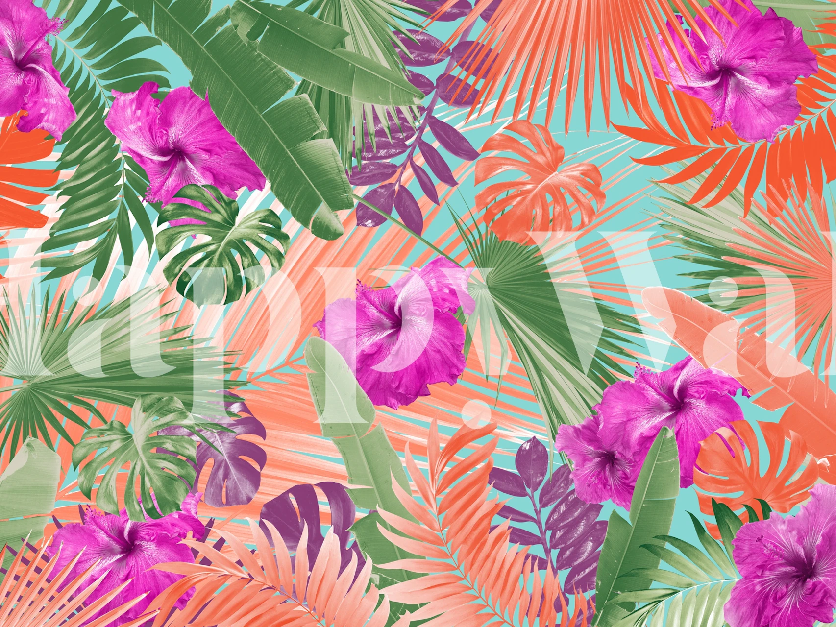 Fototapete Sommer-Hibiskusblüte 2 mit tropischem Blumenmuster