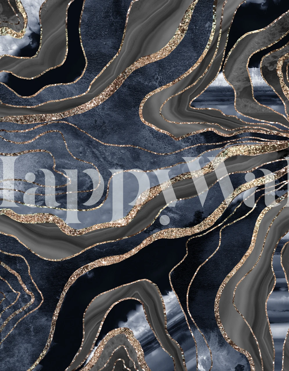 Fototapeta z niebieskim czarnym marmurem agatem ze złotymi akcentami