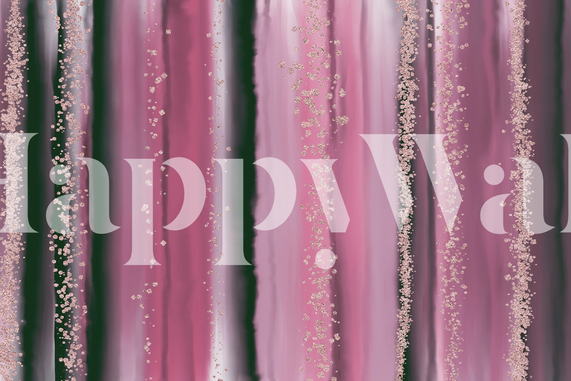 Gestreifte rosa Tapete mit Glamour-Effekt und Glitzermuster, moderne Wandtapete