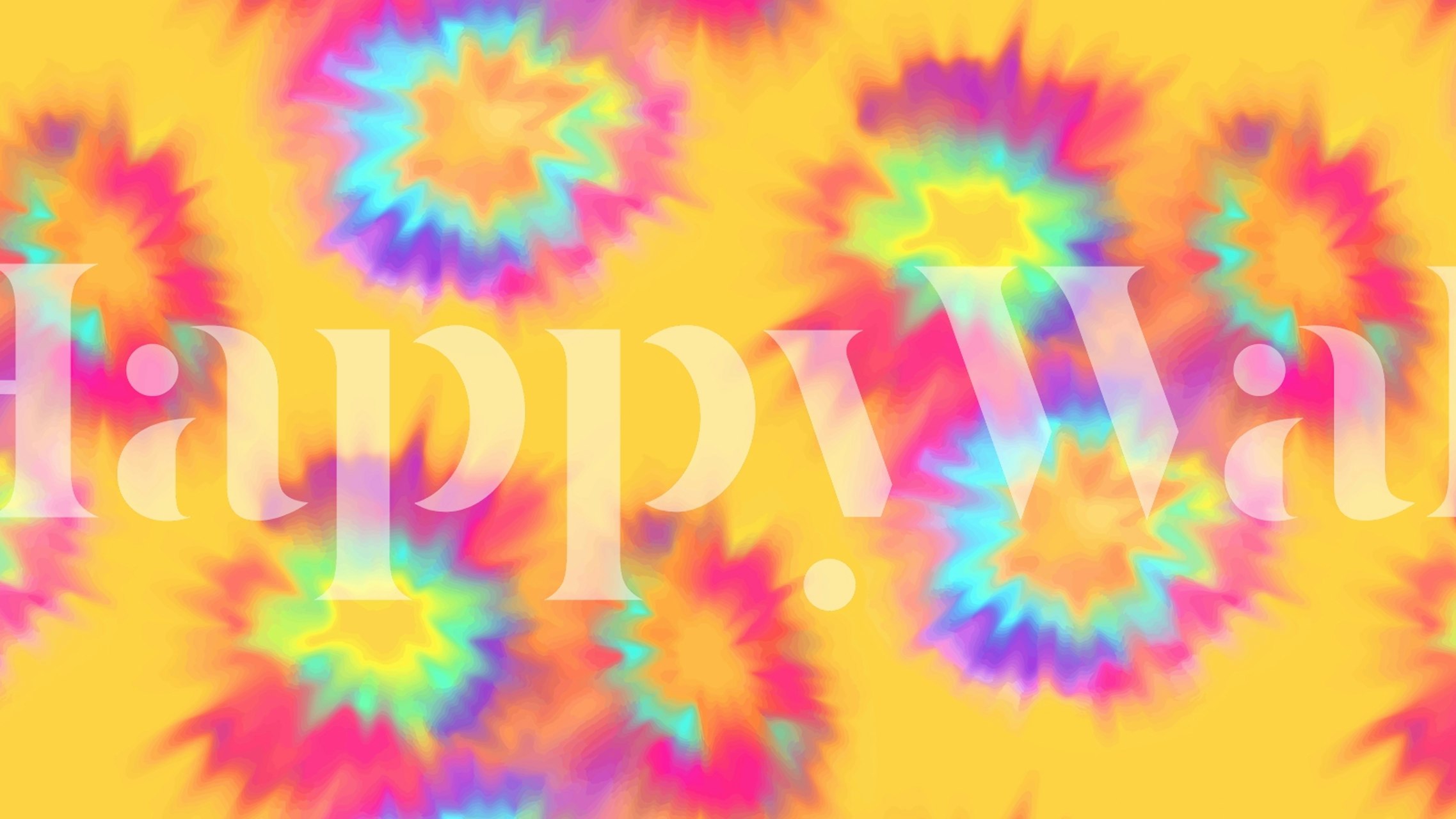 Tie Dye Yellow wallpaper in a room