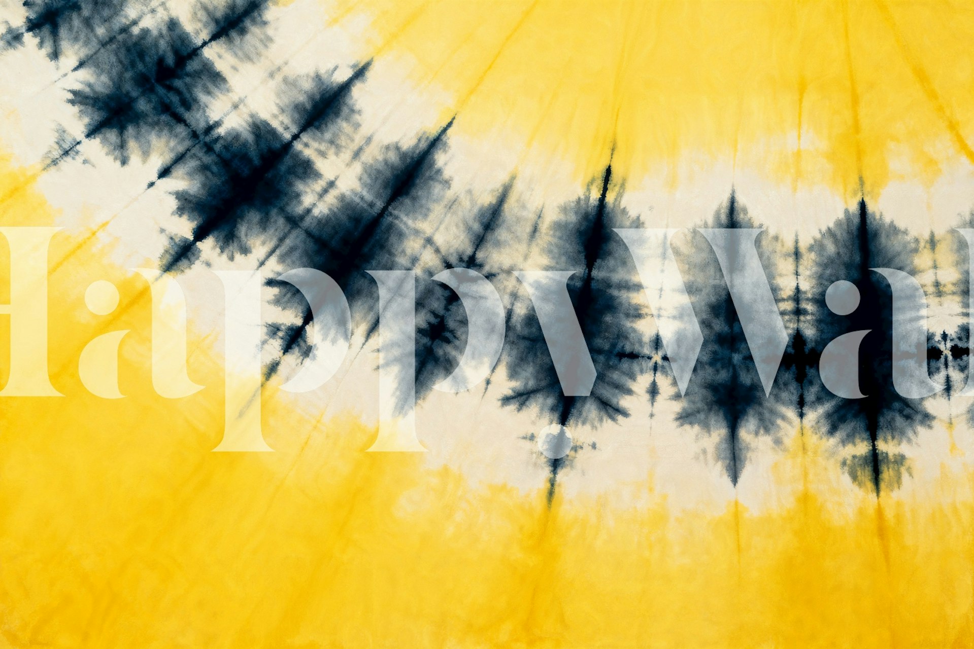 Tie Dye Yellow wallpaper in a room