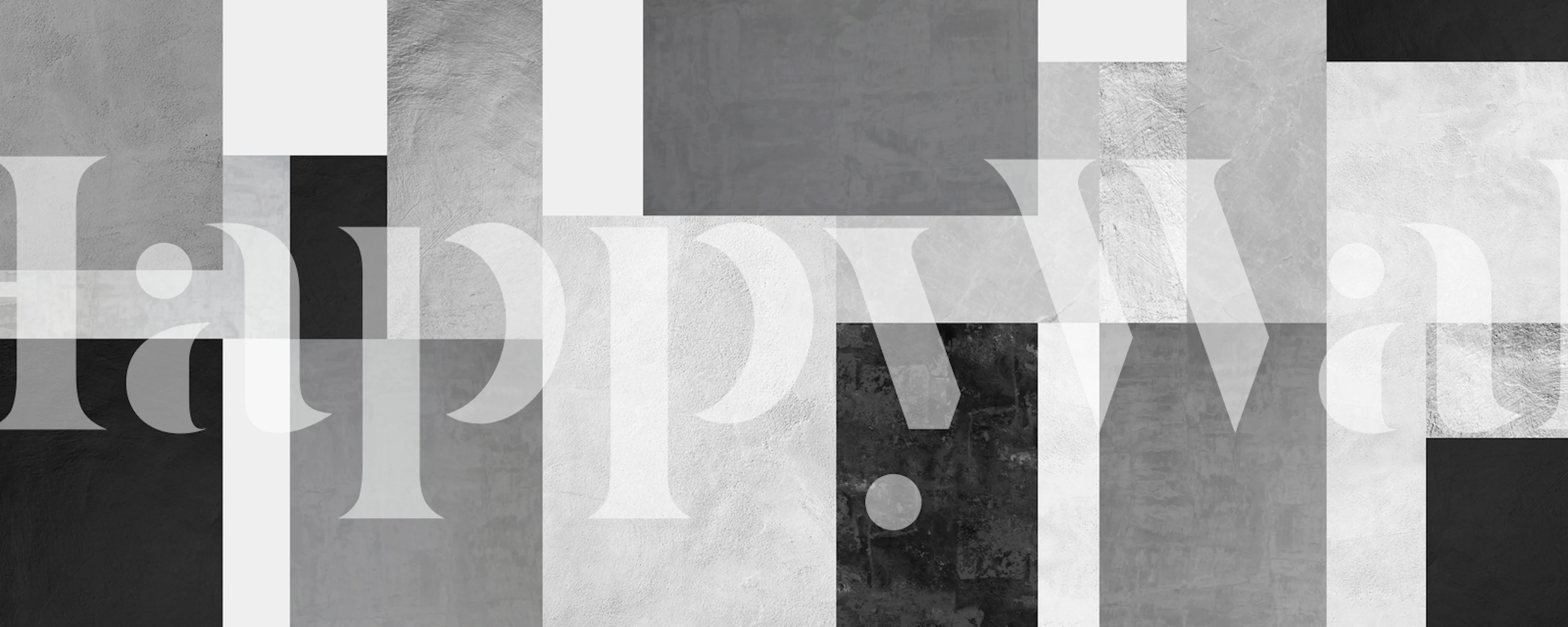 Abstract shapes in black, white, and gray textures wallpaper