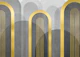 Mid Century Arches Grey Gold