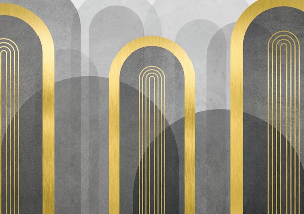 Mid Century Arches Grey Gold