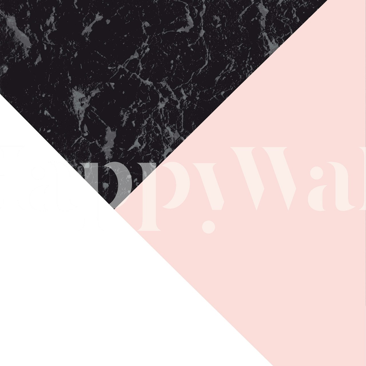 Blush Gray Marble Geometric wallpaper in a room