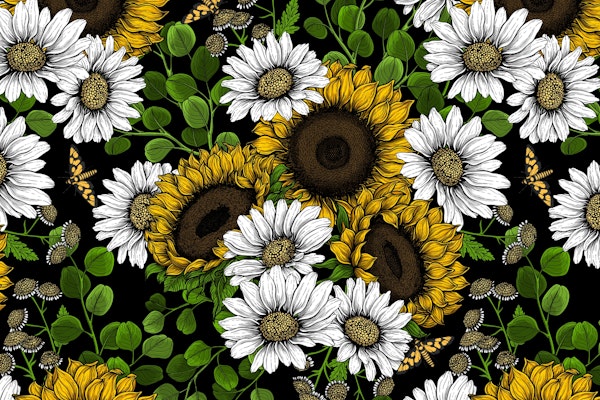 Sunflowers and daisies 2