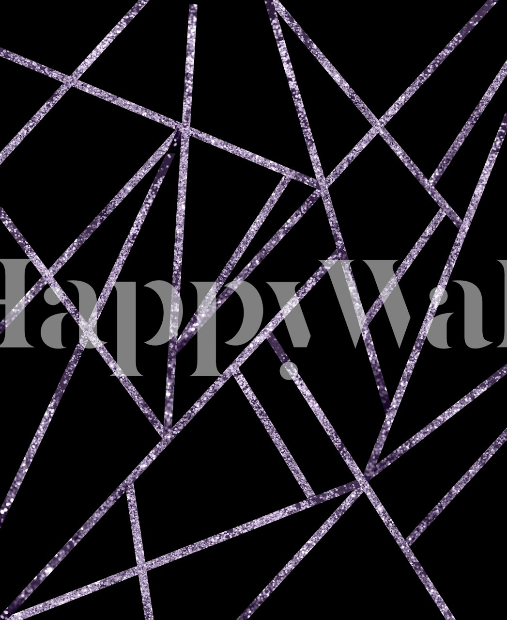 Klassiek violet glitter geometrisch fotobehang met kruisende lijnen en glinsterende texturen.