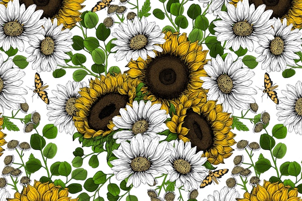 Sunflowers and daisies 3