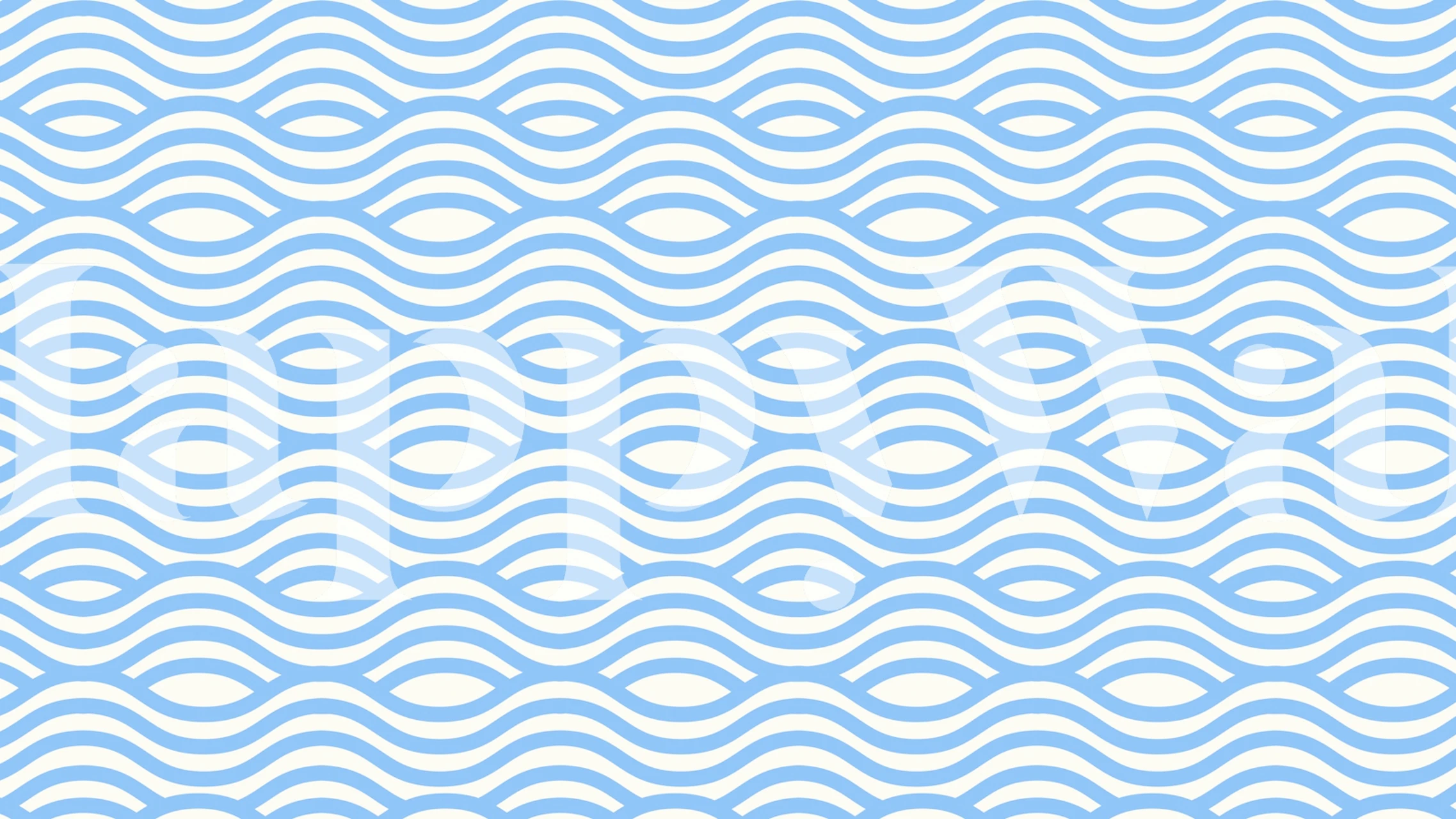 Traditional blue Japanese wave pattern wall mural