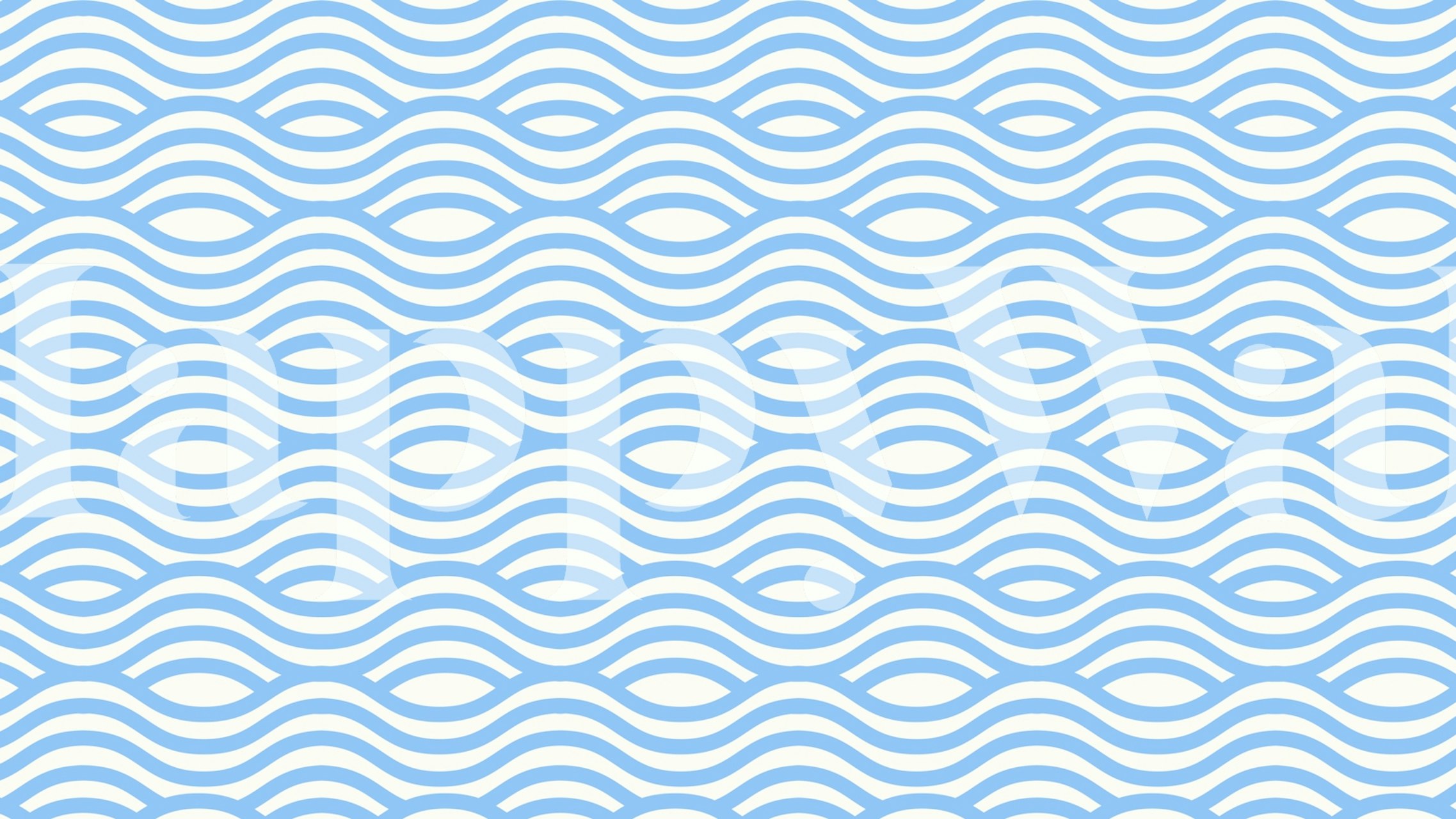 Traditional blue Japanese wave pattern wall mural