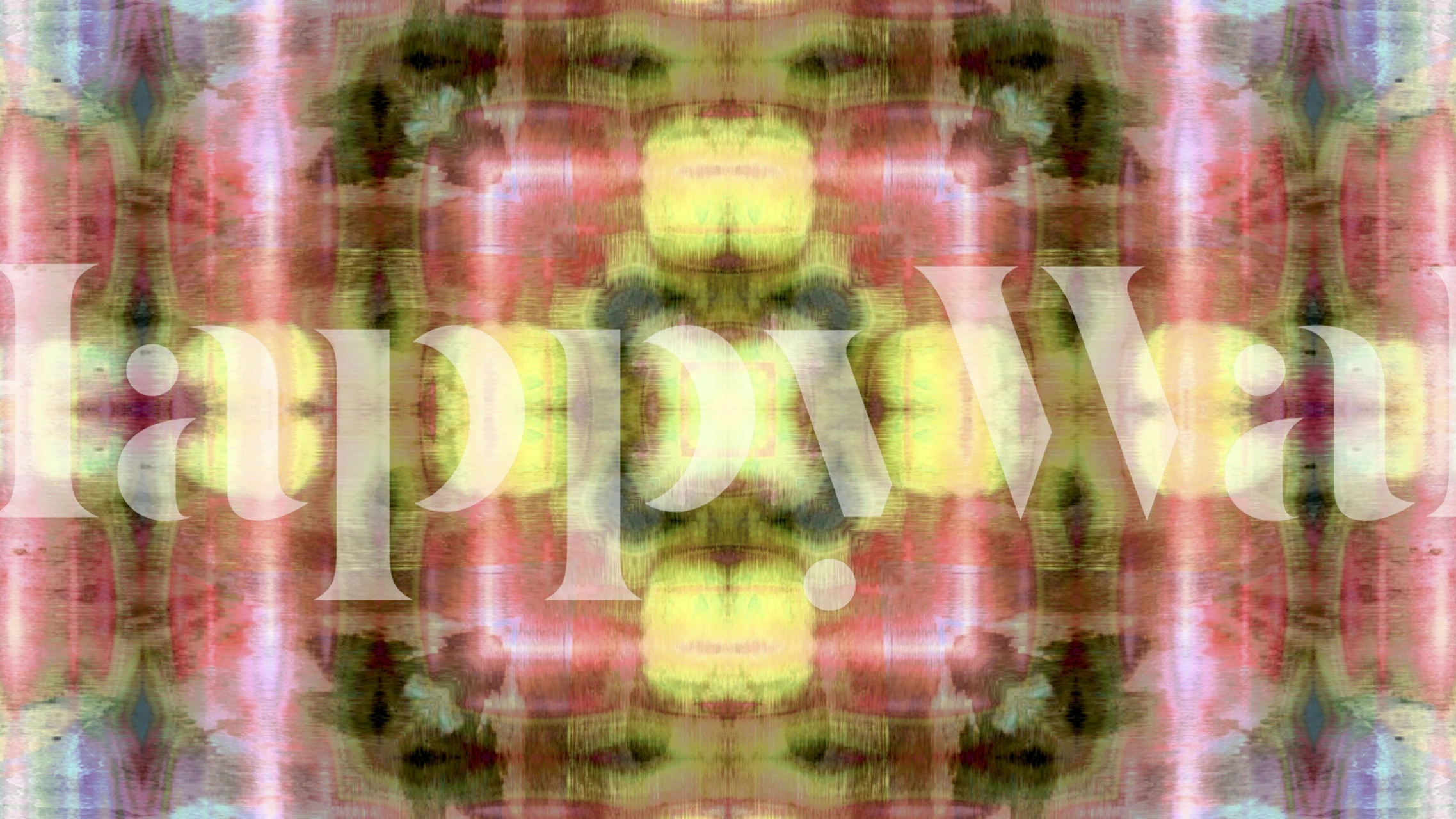 Colorful tie dye pattern with pink, yellow, and green hues wallpaper