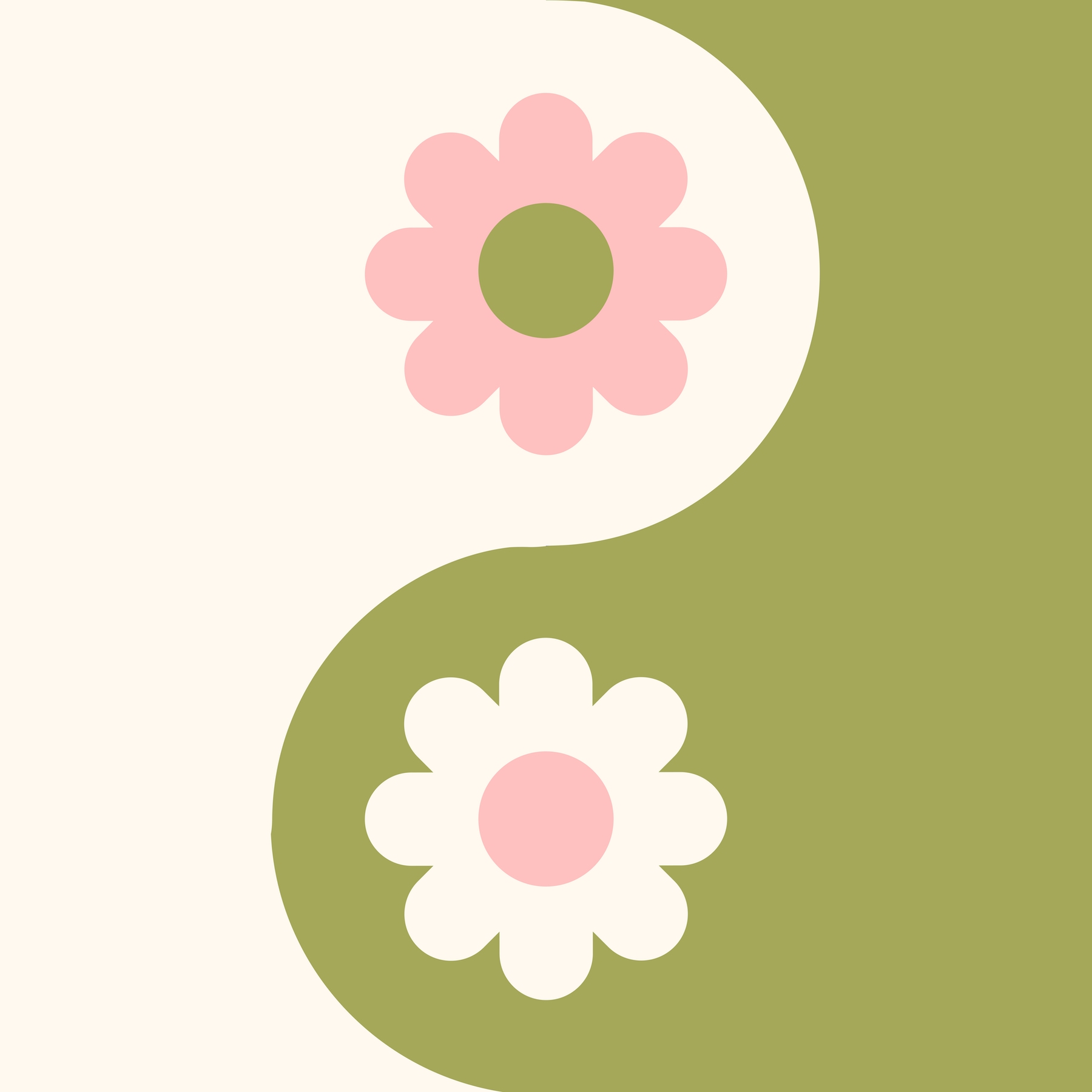 Yin Yang Flowers Wallpaper | Happywall.com