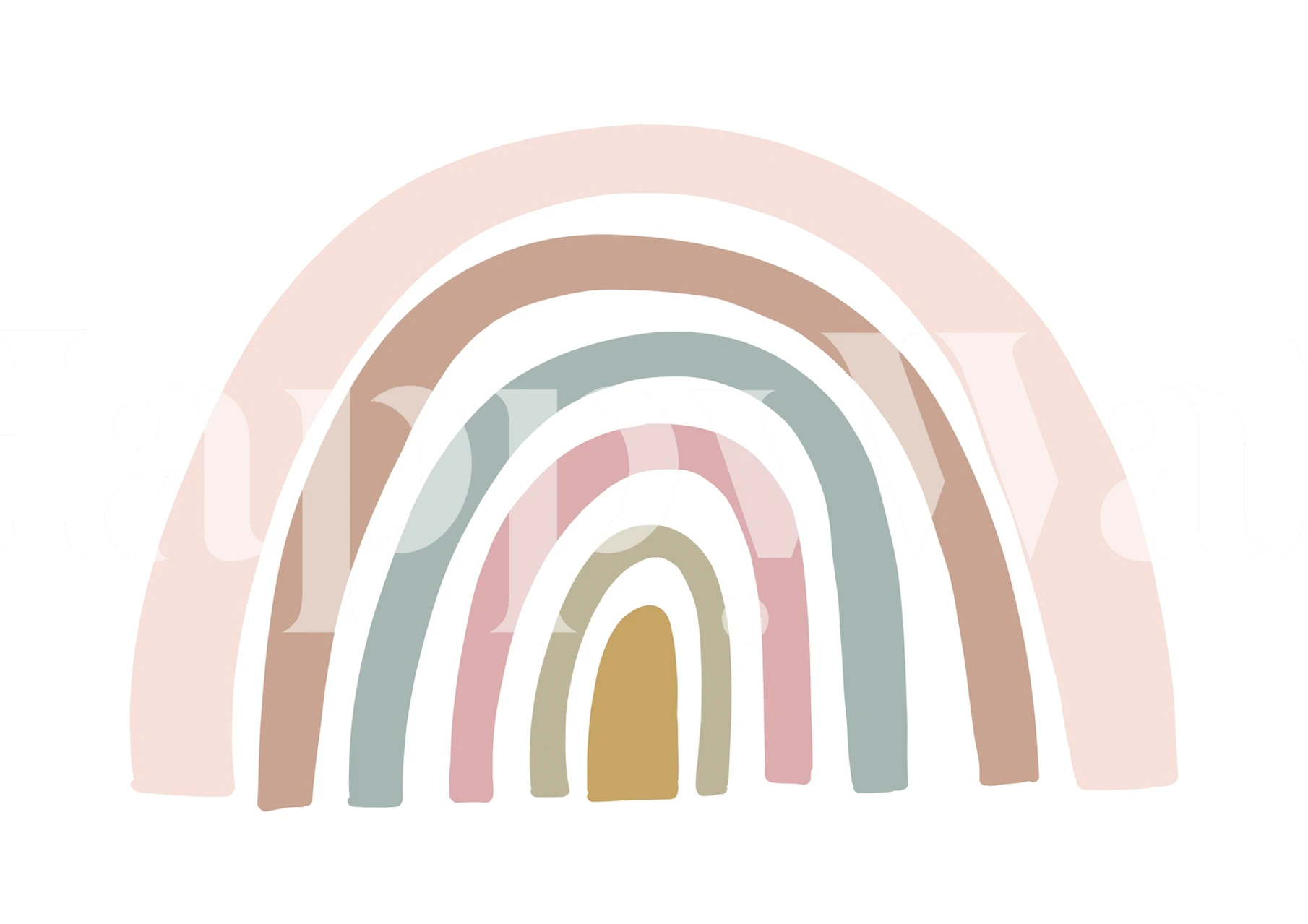 Papel de parede Pastel Pretty Rainbow em um quarto