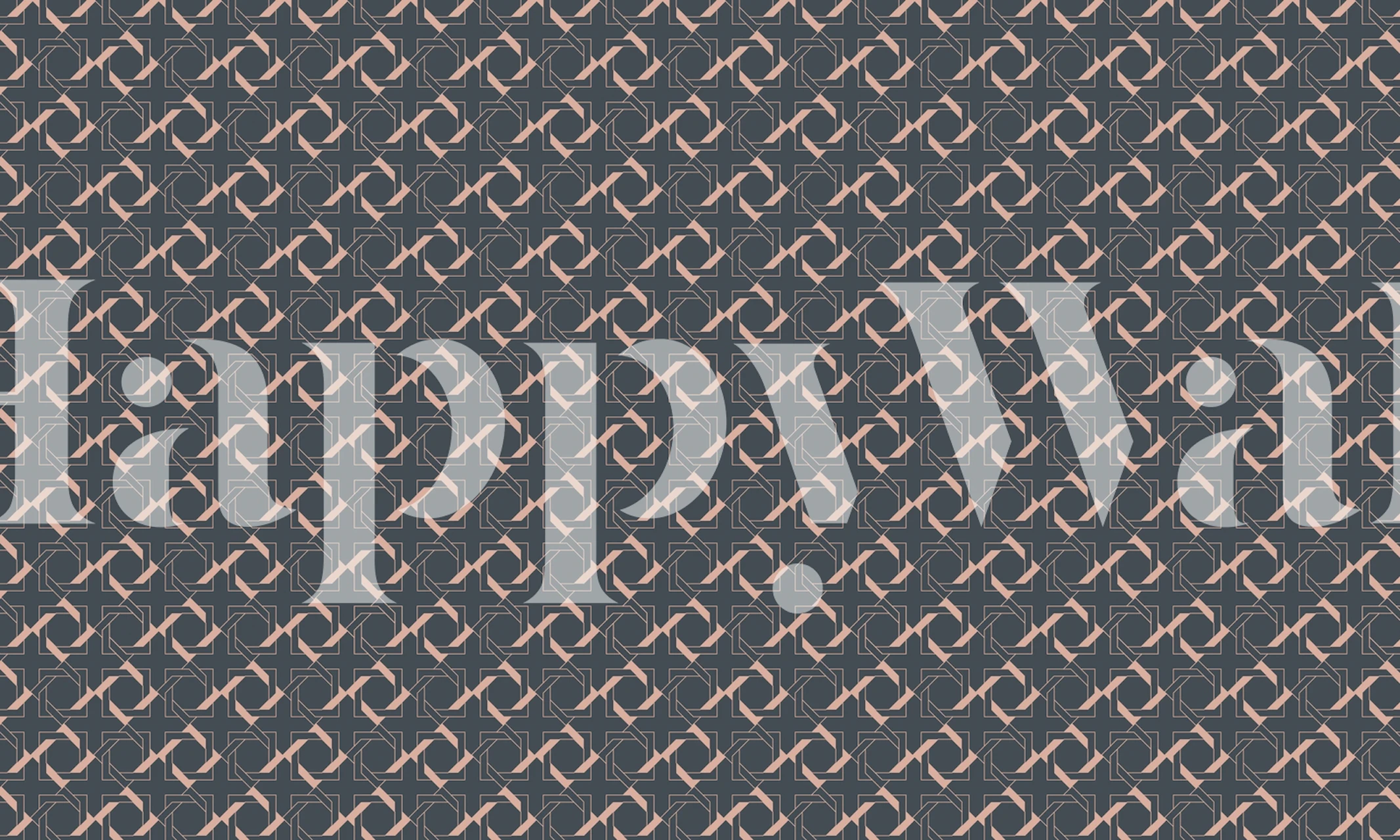 Art Deco Wall Charcoal Peach wall mural pattern