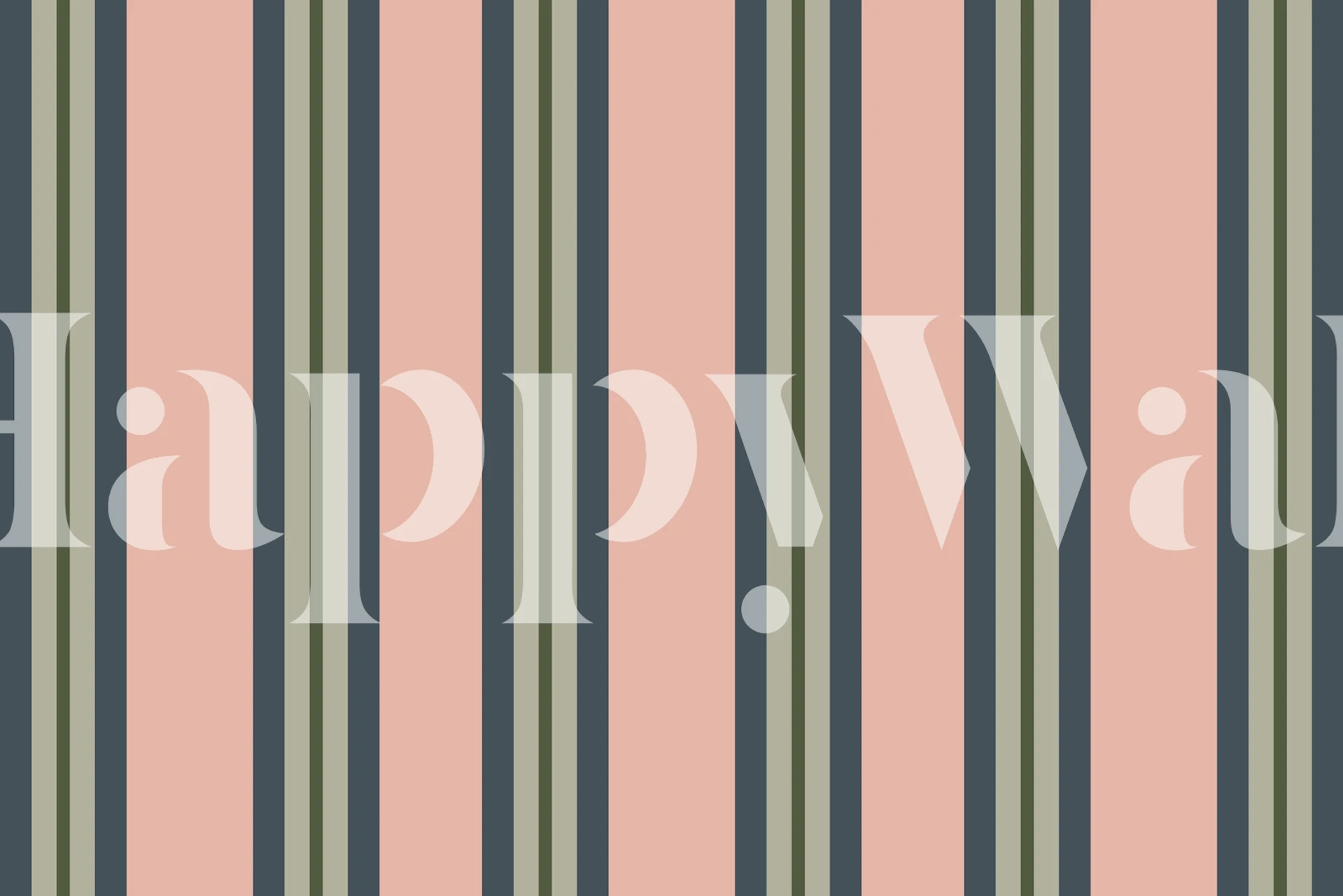Papier peint Classic Stripes 3 avec des nuances alternées de pêche et de vert