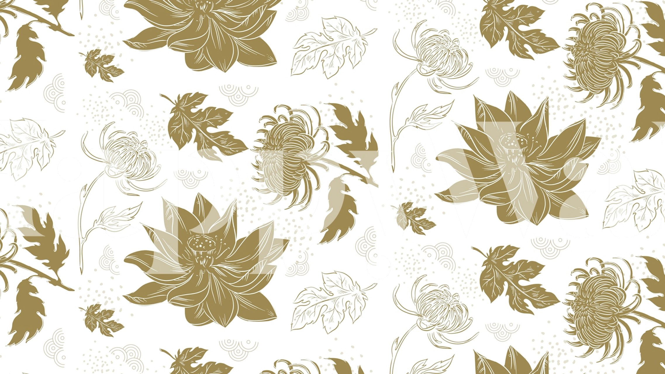 Golden Asia Floral wandbedekking patroon