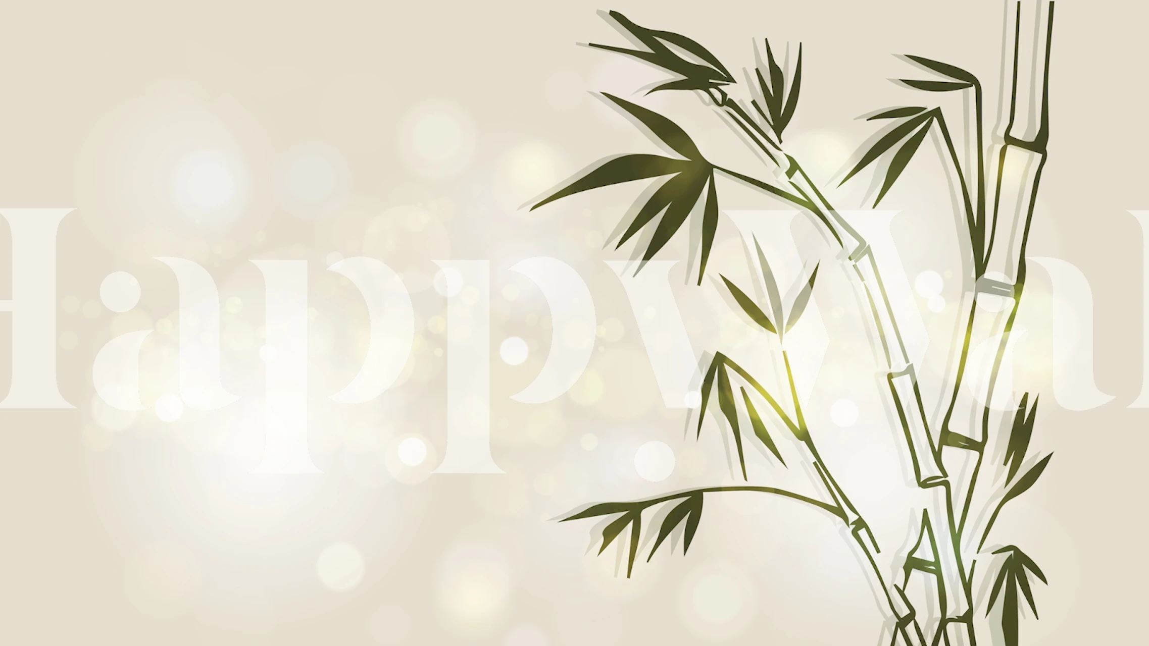 Bamboo stalks with green leaves on light background wallpaper