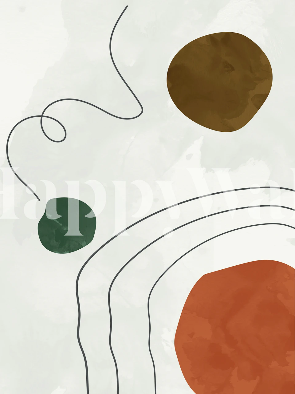 Tapeta Mid Century Minimalist w pokoju