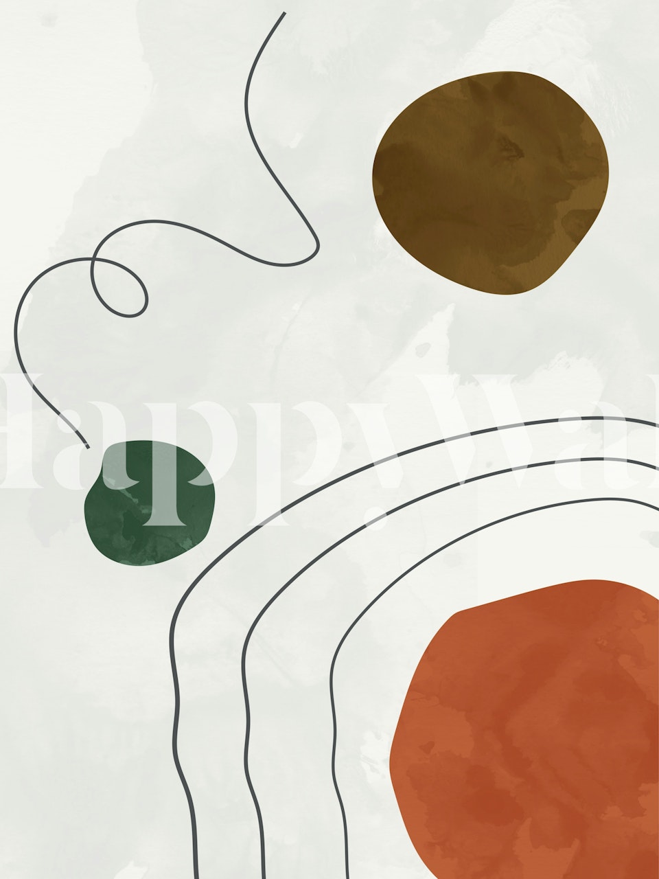 Mid Century Minimalist wallpaper in a room