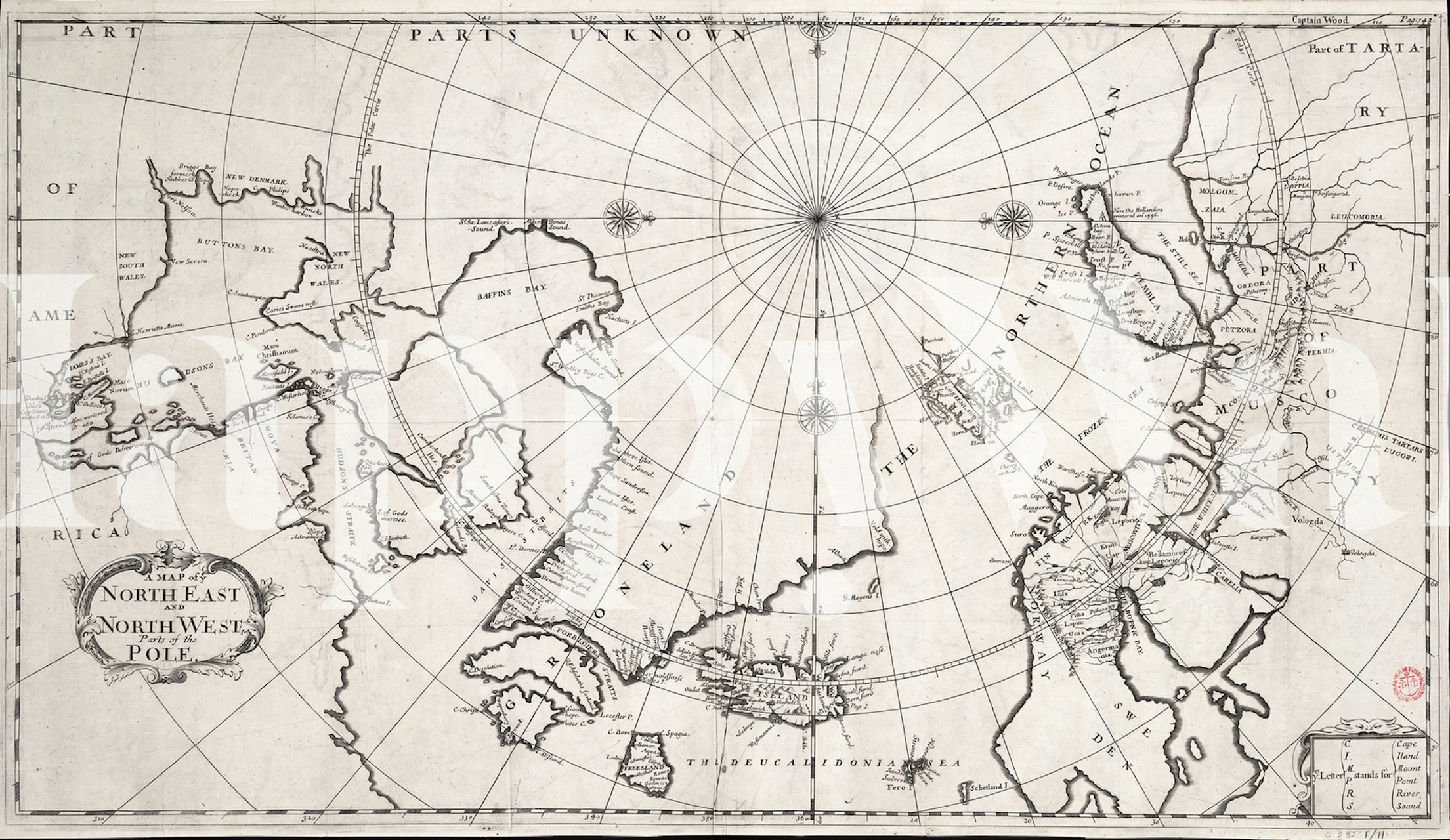 Vintage Map Pole exibido em uma sala