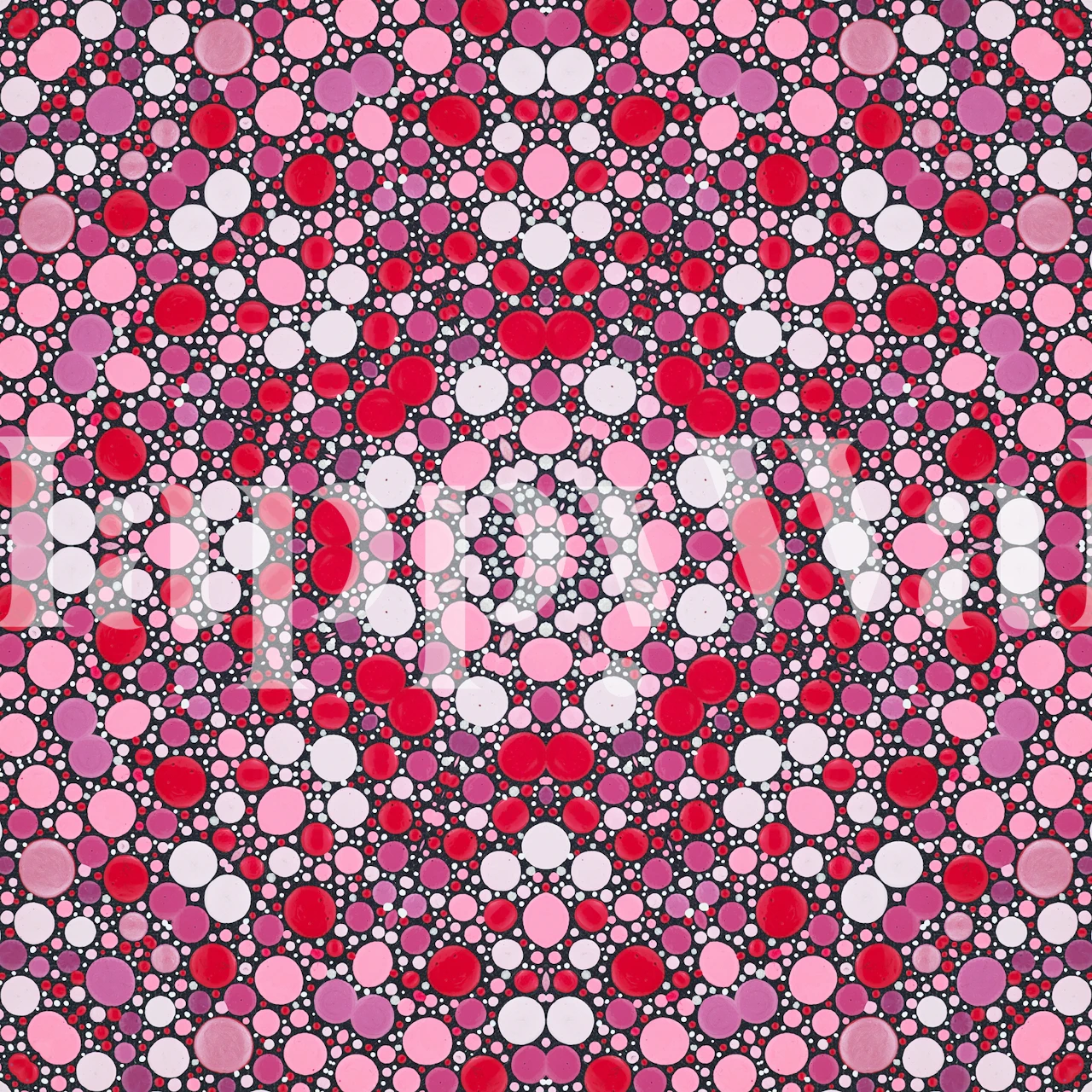 Kaleidoscopic pink, gray, and white geometric patterned wall mural