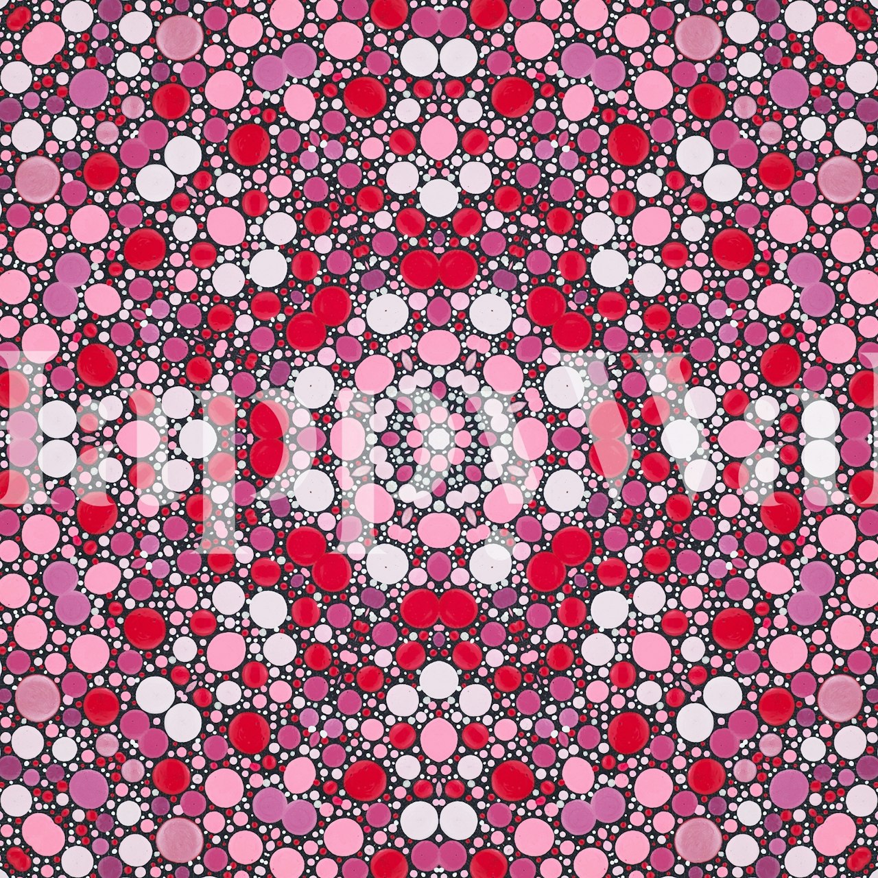 Caleidoscopisch roze, grijs en wit fotobehang met geometrische patronen