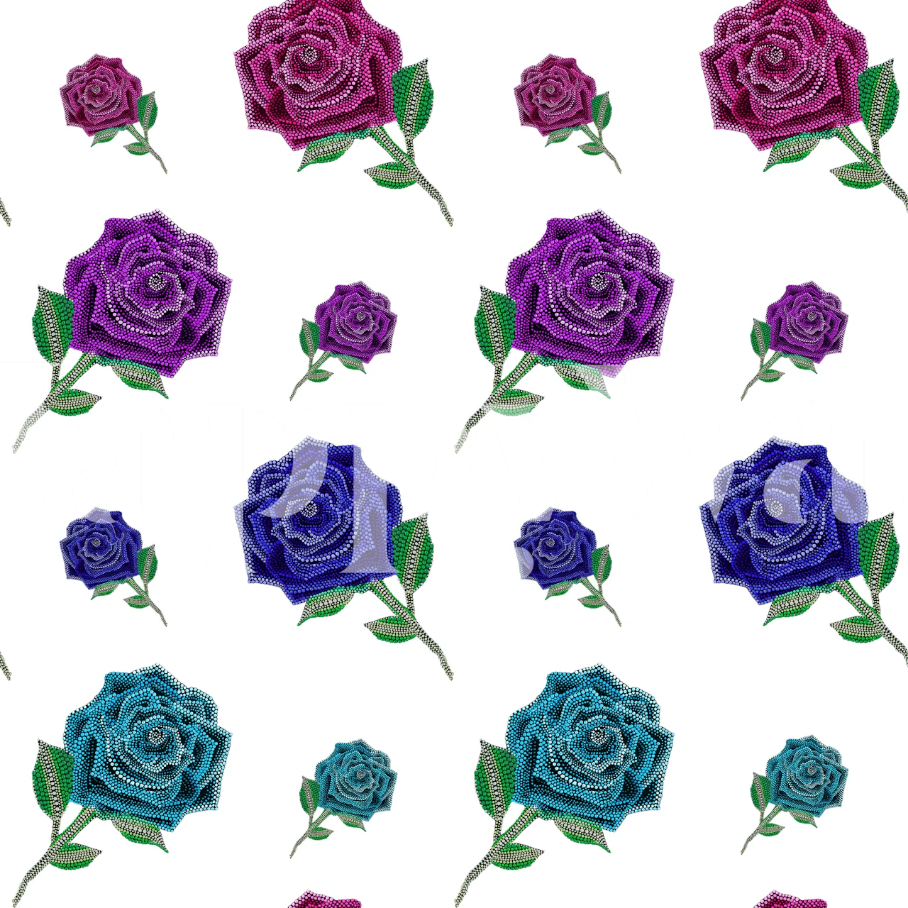 Rainbow Rose Repeat wallpaper in a room