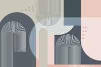 Mid Century Abstract Arches 2 tapete