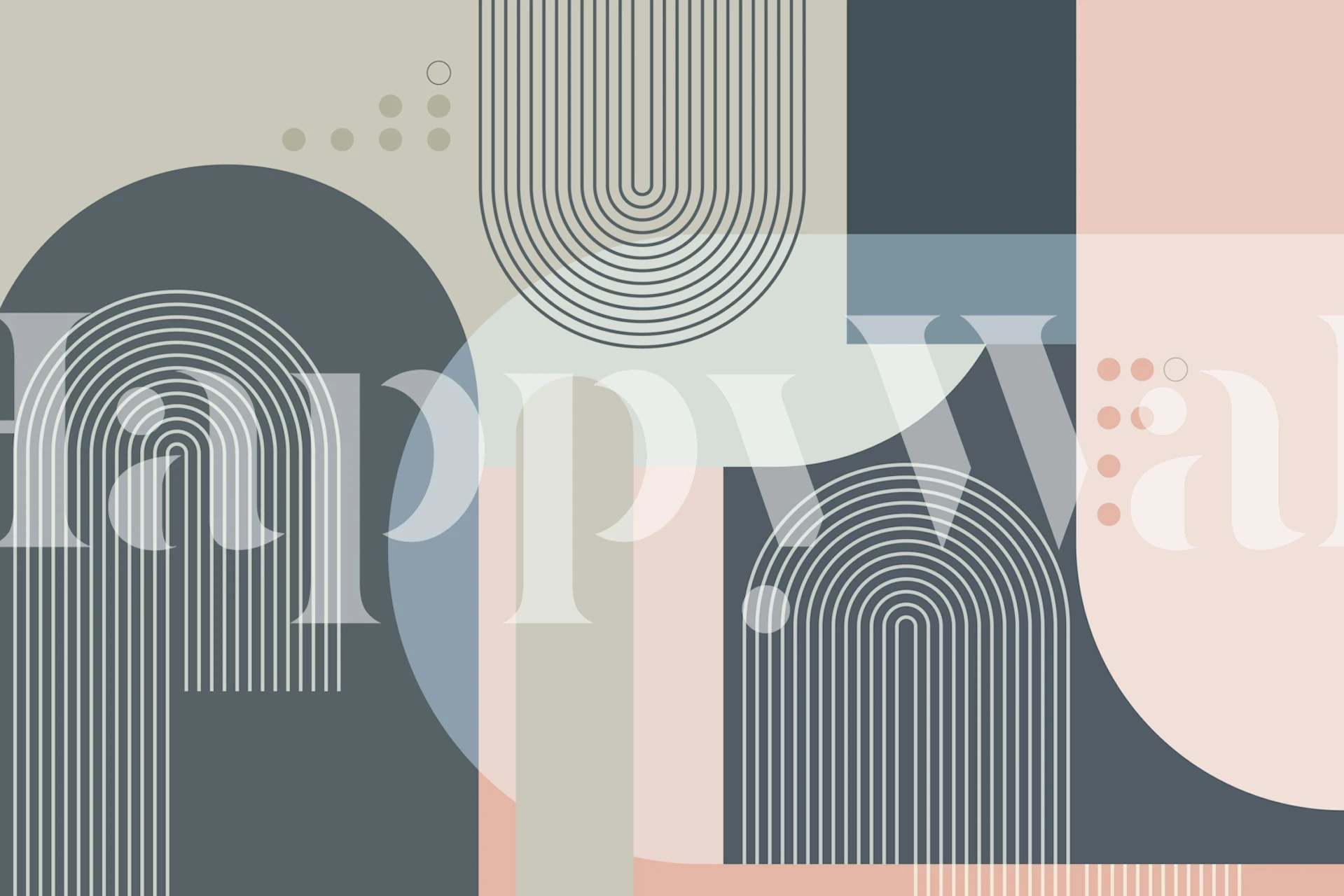 Fototapeta Mid Century Abstract Arches 2 s jemnými pastely a geometrickými tvary