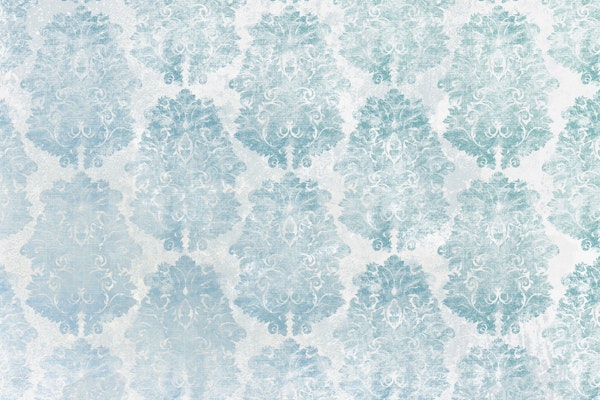 Antique Damask Aqua Blue Grey