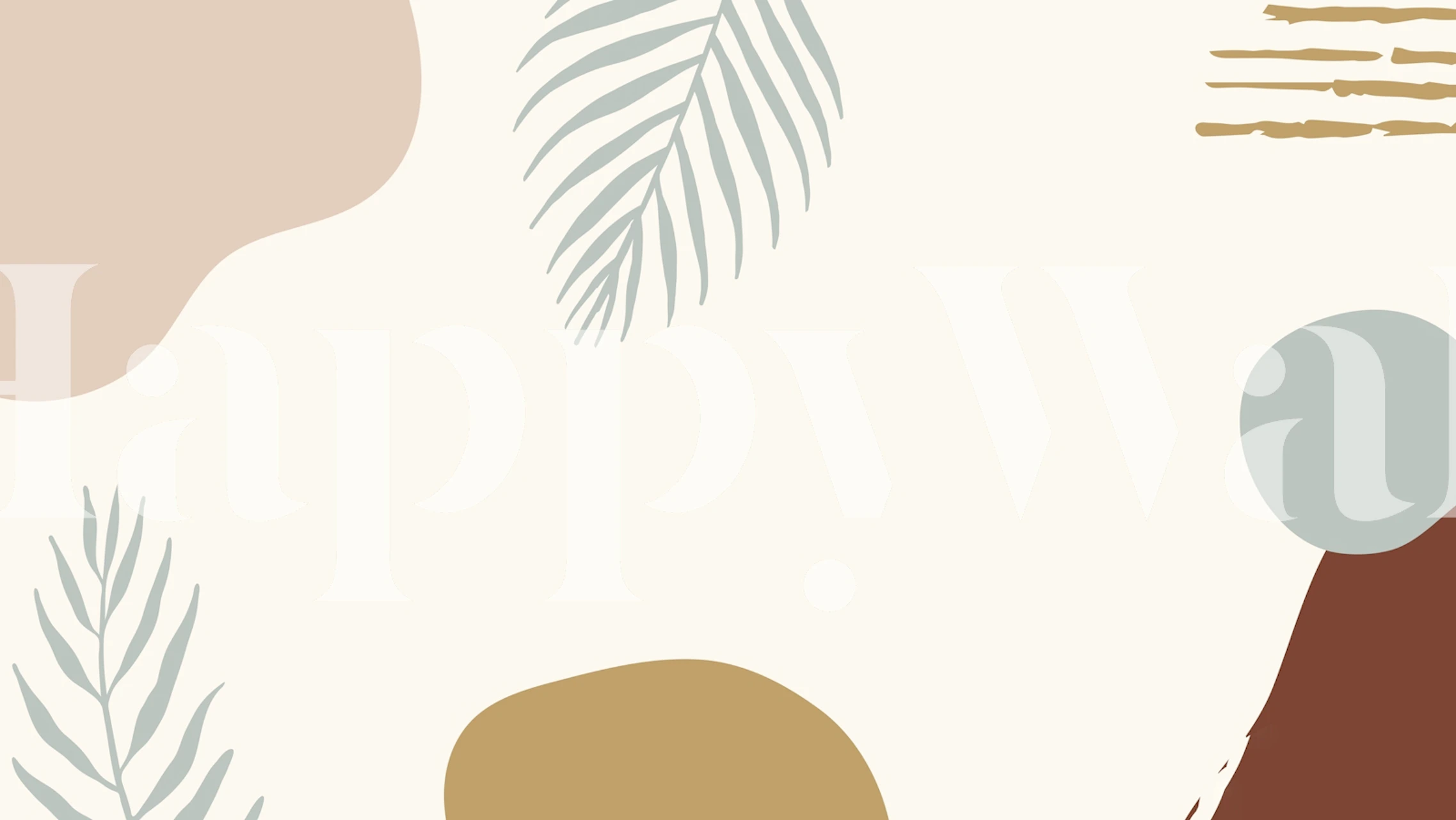 Pastel colored organic shapes and leaf patterns wallpaper