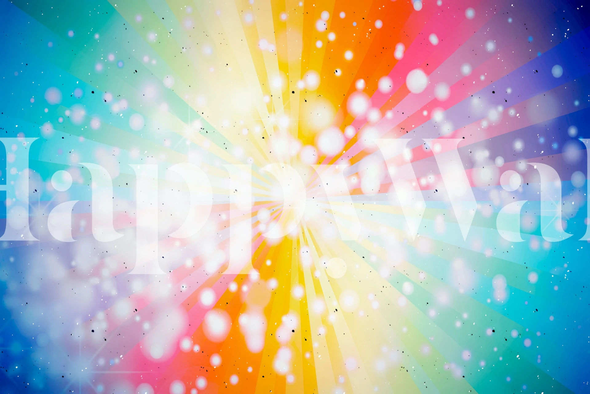 Papier peint Vibrant Rainbow affiché dans une pièce