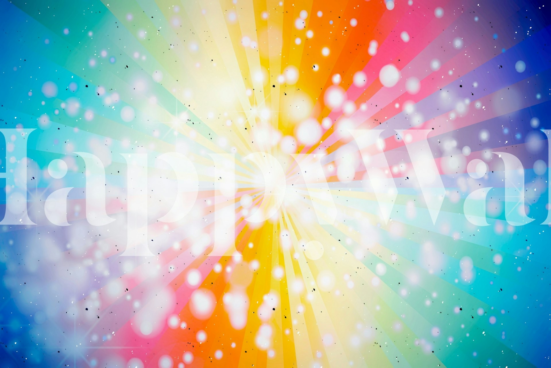 Tapeta Vibrant Rainbow vystavená v pokoji