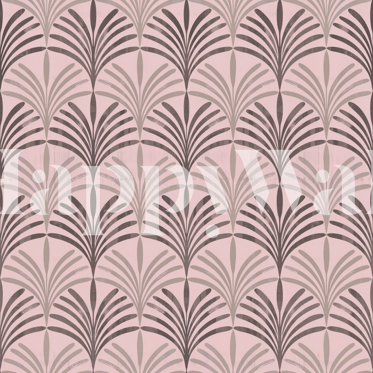 Lugnande palmtapet i varma toner.