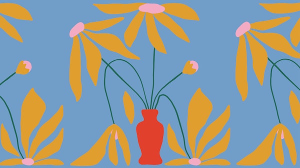 Large Mid Century Floral