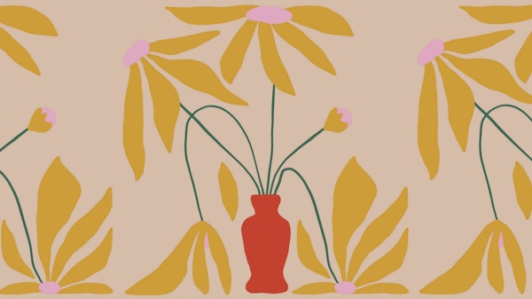 Warm Mid Century Floral